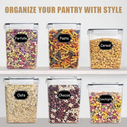 5.2L Flour Storage Containers, Set of 4, Black Food Storage Solutions
